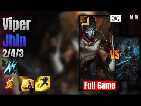 Viper Adc Jhin vs Kalista lol KR solo rank Full Game 14.19