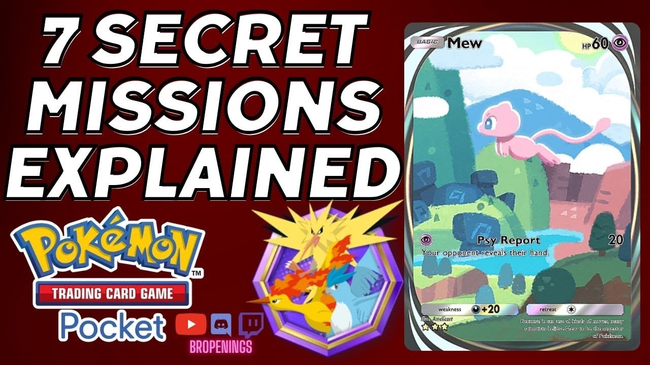 All 7 Secret Missions Explained - Get Mew & Legendary Trio Bird Emblem #pokemontcgpocket #mew