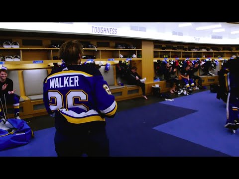 Blues celebrate Nathan Walker's first hat trick