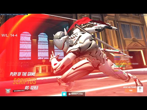 NECROS TOP 500 GENJI ONE TRICK! POTG! [ OVERWATCH 2 SEASON 2 TOP 500 ]