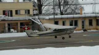 preview picture of video 'Plane taking-off in La Chaux-de-Fonds Les Eplatures airport (LSGC)'