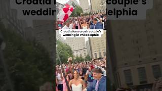 Newlywed couple unexpectedly join Croatian faithful marching around Philadelphia #shorts