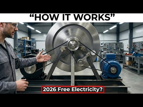 Freie-Energie-Generator-System mit Schwungrad (2026) | Motor, Riemenscheiben & Sicherheit erklärt...