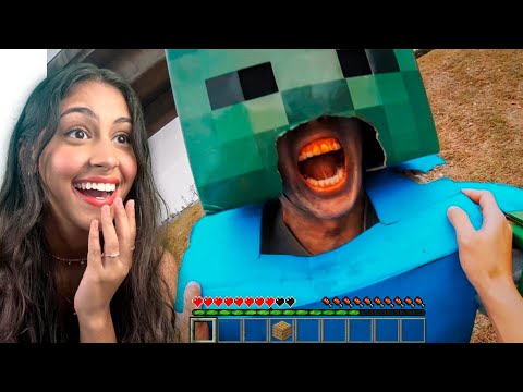 Joguei Minecraft na VIDA REAL!