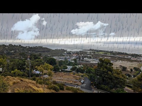 Malibu Beach California Rainfall for 2 hours (ASMR)
