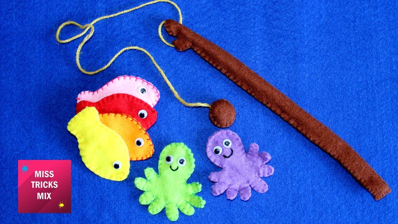 Felt Fishing Game - DIY : How to make felt fishing game /Summer Crafts.