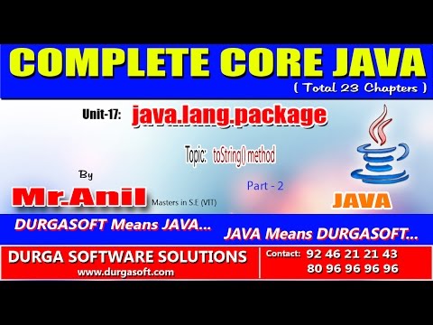 Core Java Java Lang Package Tostring Method Part 2