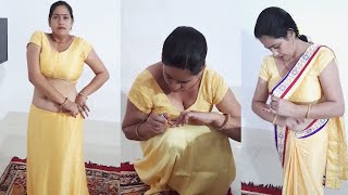 how to wear yellow color saree  - best draping sar