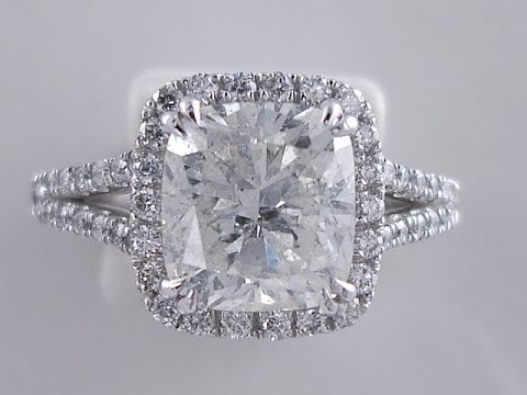 3.53 ctw Cushion Cut Diamond Engagement Ring H SI3 - BigDiamondsUSA