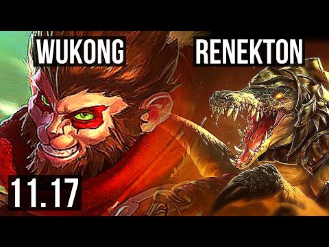 WUKONG vs RENEKTON (TOP) | 7/1/11, 2.7M mastery, 1900+ games, Godlike | KR Master | v11.17