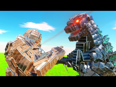 MECHA Godzilla vs ARMORED King Kong in Animal Revolt Battle Simulator!