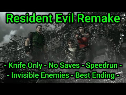 Resident Evil - Invisible Enemies - Knife Only - No Saves - Best Ending - Speedrun