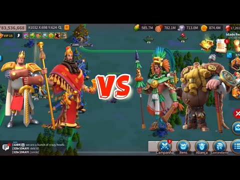 Nebu/El Cid vs Pakal/Harald - no equip - Rise of Kingdoms RoK