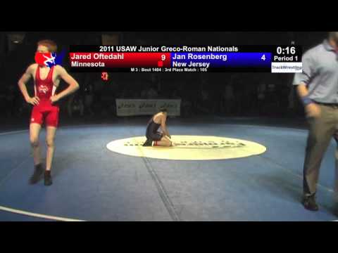 Junior Greco 3rd 105 - Jared Oftedahl (MN) vs. Jan Rosenberg (NJ)