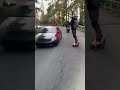 Crazy Hit and Run, EUC Rider Nailed by Racing Cars.