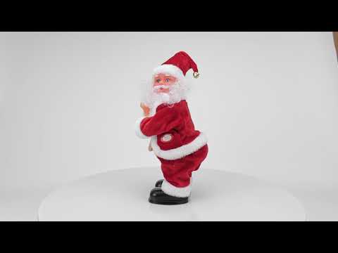 Figurina Mos Craciun care danseaza si canta pe ritmuri latino