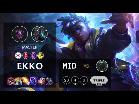 Ekko Mid vs Pyke - KR Master Patch 10.24