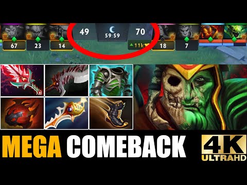 Divine Rapier Wraith King Defend Mega Creeps - Epic Hard Game Comeback Dota 2 Pro Rank Gameplay