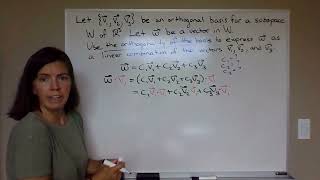 Use orthogonality to express a vector as a linear combination of the basis vectors