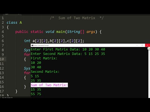 Java program to Addition of two Matrix | Learn Coding