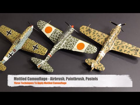 Mottled Camouflage - Airbrush, Paintbrush, Pastels - Three Techniques to Apply Mottled Camouflage