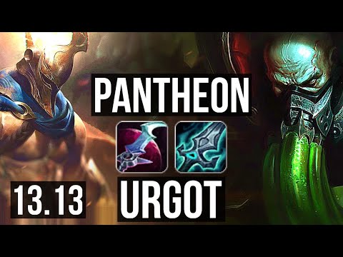 PANTHEON vs URGOT (TOP) | 8/0/5, 6 solo kills, Legendary, 300+ games | EUW Master | 13.13
