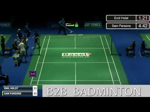 2017 YONEX Swiss Open R32 MS Emil HOLST vs Sam PARSONS