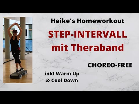 Step Workout // Intervall mit Theraband // ohne Choreo