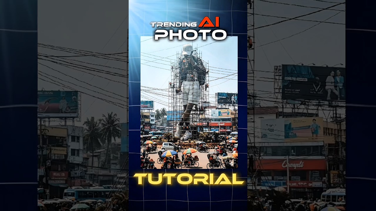 AI Photo Editing Tutorial – Turning a Simple Photo into a Giant Statue #tutorial