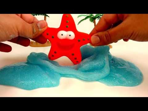 Learn Sea Animals With Bath ToysPlaying in Sparkle Slime Peek a BooKids Z fun