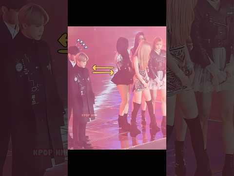 BTS Scared When Standing Near Blackpink 🤣😂 #blackpink #bts #rm #kpop #shortvideo