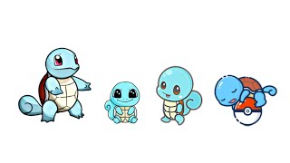 All Squirtle Evolution Animation
