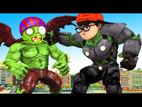 NickHulk Angel Become Hero protect City vs Giant Zombie Evil - Scary Teacher 3D Funny Animation