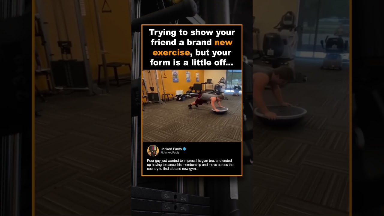 Trying to show your friend a brand new exercise, but your form is a little off...