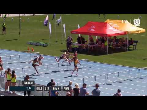 GIRLS U13 80M HURDLES FINAL - 2018 STATE TRACK AND FIELD CHAMPIONSHIPS // LAVicTV