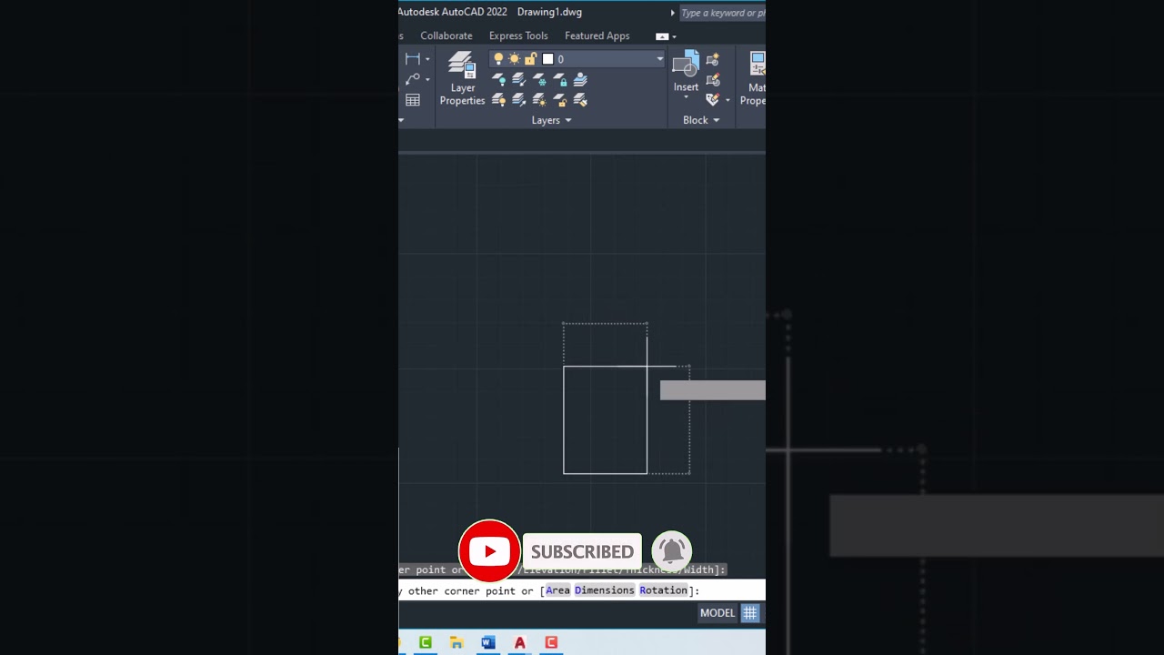 Drawing a Rectangle in AutoCad 2022 || Autocad Short Tricks