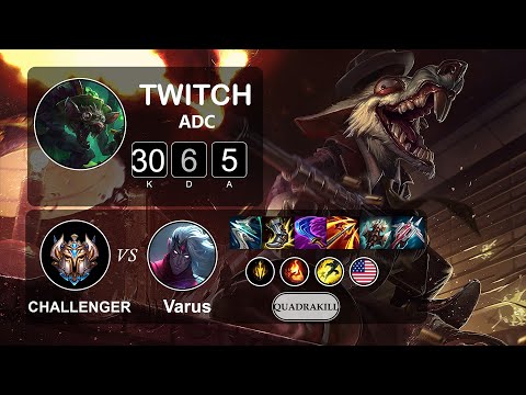 ADC Twitch vs Varus - LOL NA Challenger - Patch 11.17
