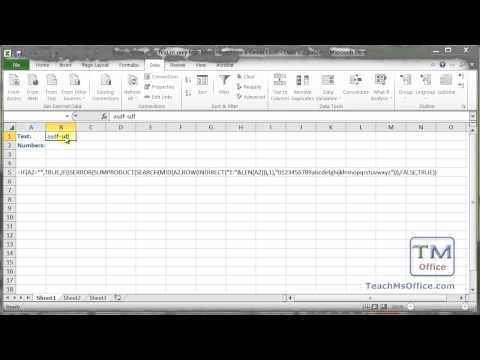 Excel - Allow only Text or only Numbers Entered into a Cell in Excel - Custom Formulas