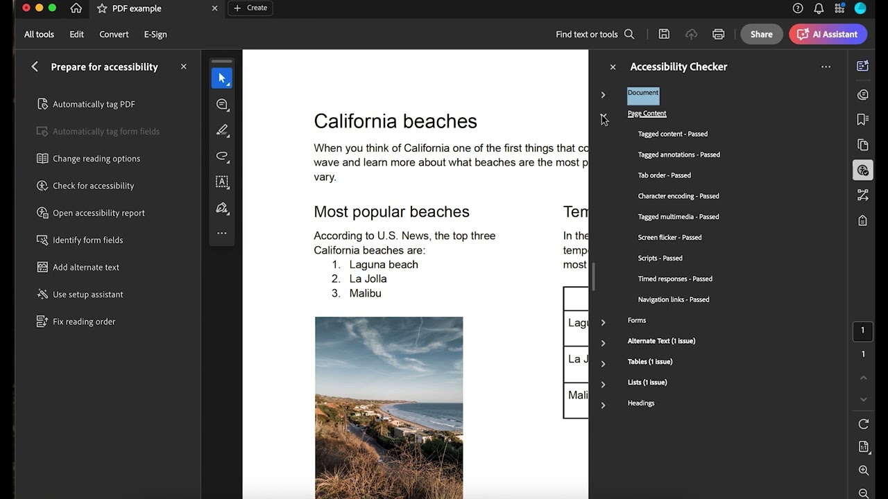 Remediate a PDF for accessibility using Adobe’s Accessibility Checker