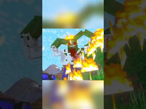 Dragon saves village from zombies 🐲 | Minecraft