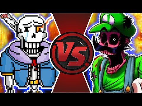 Disbelief Papyrus VS IHY Luigi! Cartoon Fight Club Halloween!