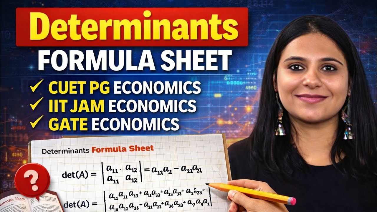 Determinants Formula Sheet | CUET PG ECONOMICS PREPARATION | IIT JAM ECONOMICS COACHING | GATE ECO