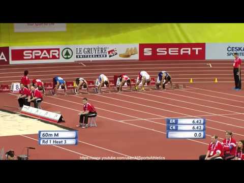 European Indoor Championships Prague - Pascal Mancini 6.64 - Men's 60 Metres Heat 3
