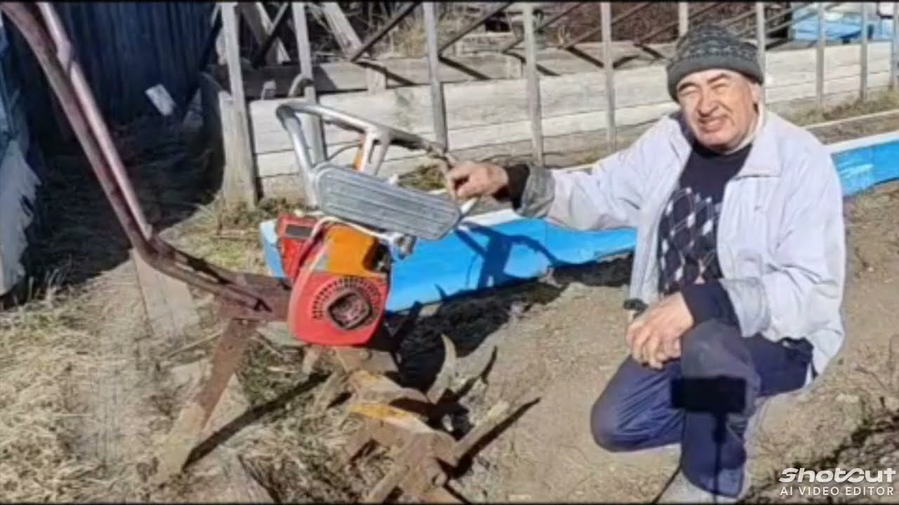 Самодельный мотокультиватор с двигателем от бензопилы Урал.