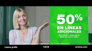 Amena #SPOT FIBRA GRATIS PARA SIEMPRE + MÓVIL 50% anuncio