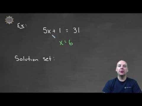 What is a "Solution Set" for an Equation (Algebra)