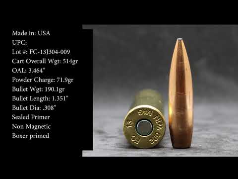 .300 Winchester Magnum, 190gr BTHP, MK248 Mod 0, Federal Velocity Test