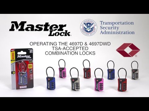 Captura de pantalla de Uso de los candados para equipaje de combinación aceptados por la TSA 4697D y 4697DWD de Master Lock