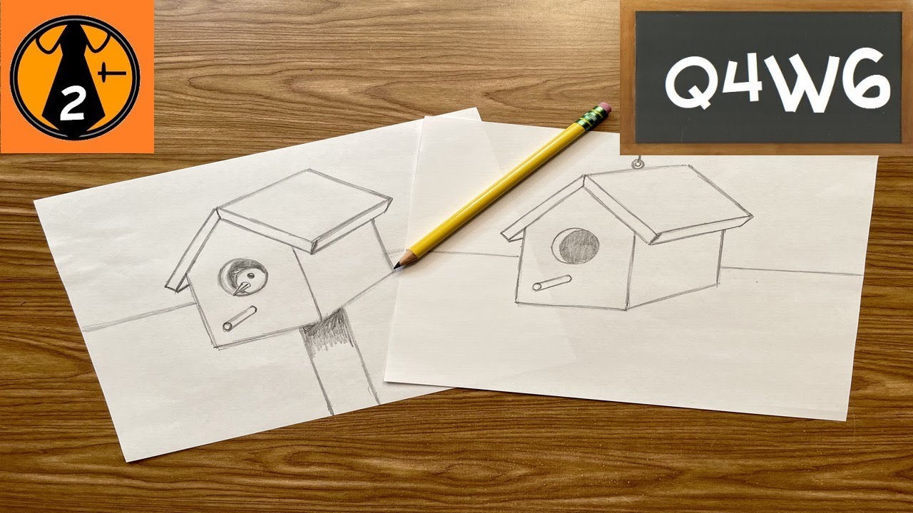 How to Draw a 3D Birdhouse
