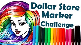 How to Colour, Color with $1.25 Dollar Store Markers Challenge